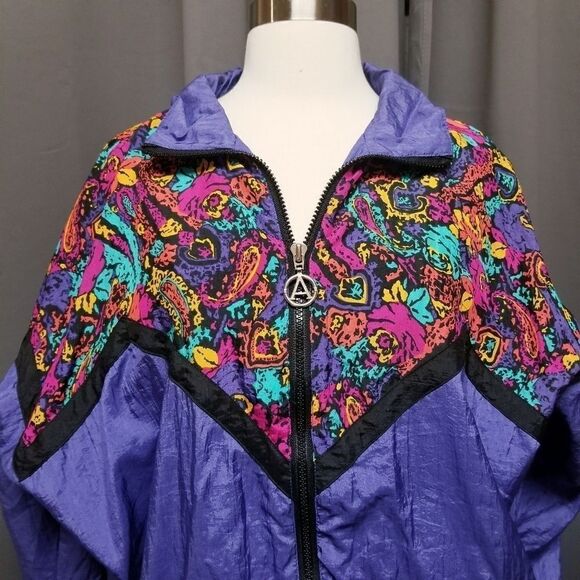 Vintage 80s Retro Swishy Track Trap Jacket Md - Picture 2 of 8